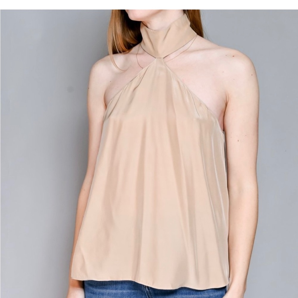 AMANDA UPRICHARD Champagne Silk Queens Top